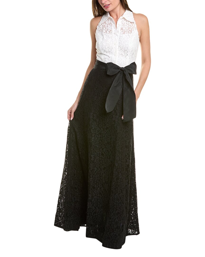 White Halter Lace Gown O949203