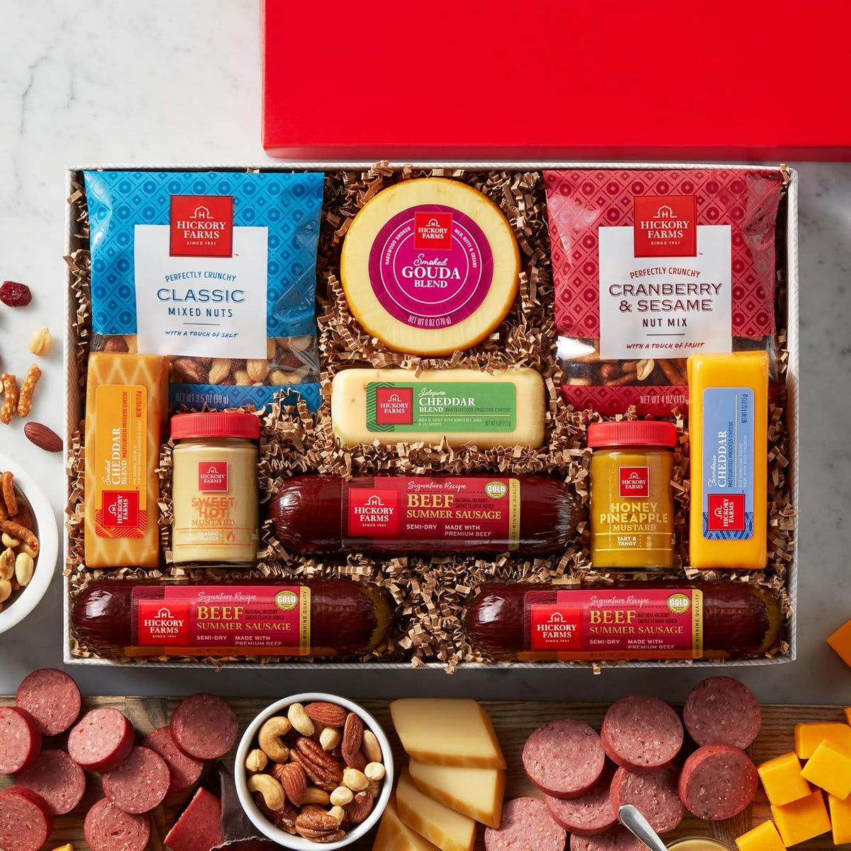 Beef Summer Sausage & Cheese Large Gift Box E6286