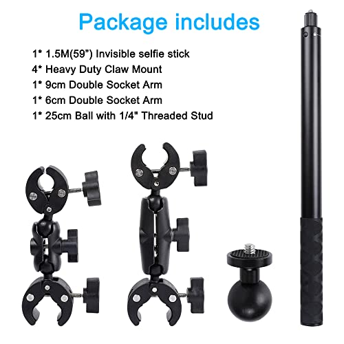 Motorcycle Handlebar Clamp Mount and 61" Selfie Stick M88460