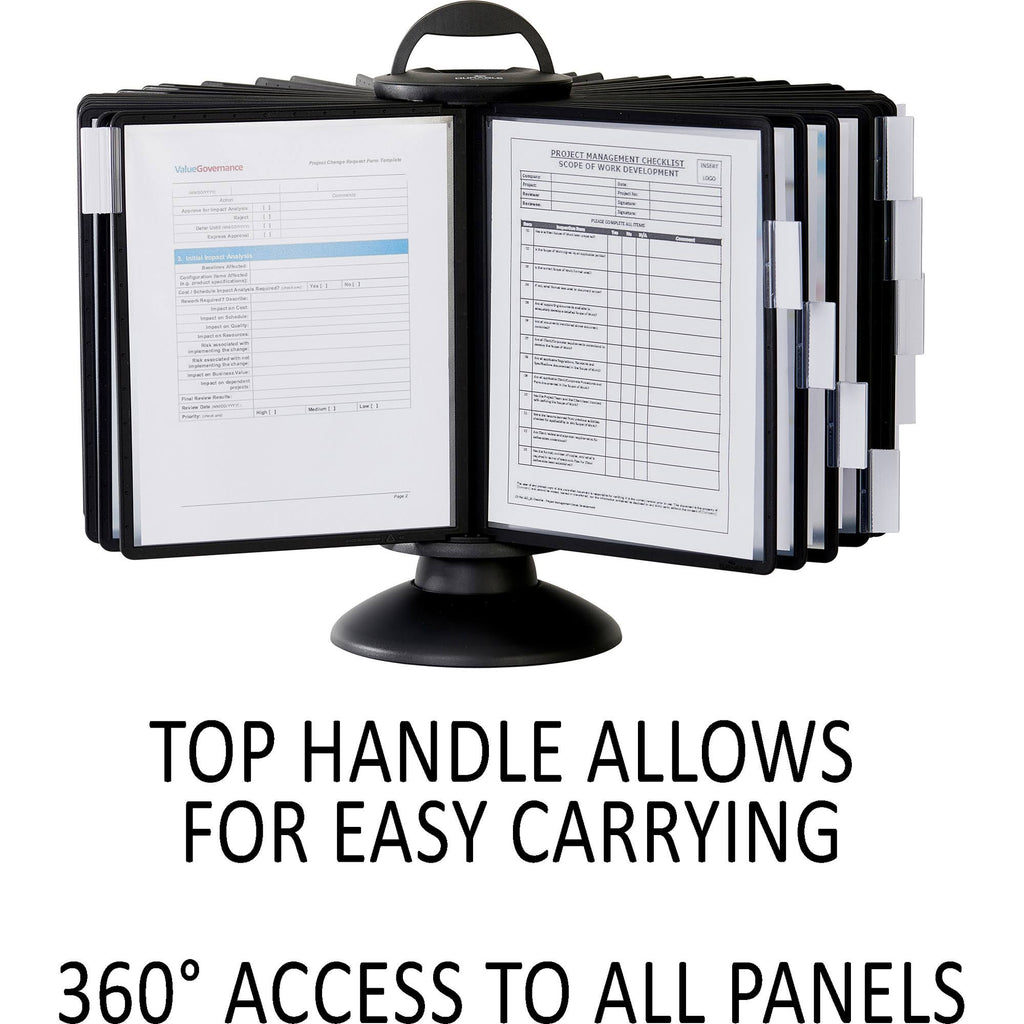 Black Sherpa 40-Panel Carousel Reference System, 80-Sheet Capacity N1725