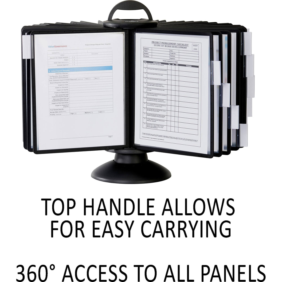 Black Sherpa 40-Panel Carousel Reference System, 80-Sheet Capacity N1725