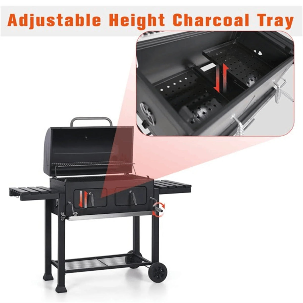Charcoal Grill Portable BBQ Grill Black A750670