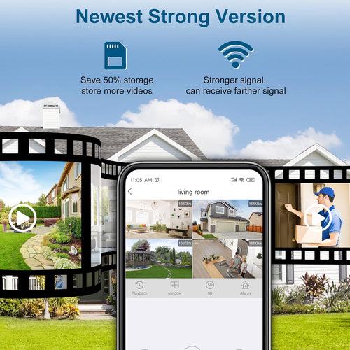 11.6" 8CH 3MP CCTV Security System with 6 IP66 Waterproof Cameras and 2TB HDD B43895