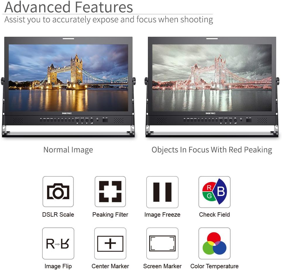 21.5 Inch Broadcast Production LCD Monitor 3G SDI 4K HDMI IPS Full HD J34632