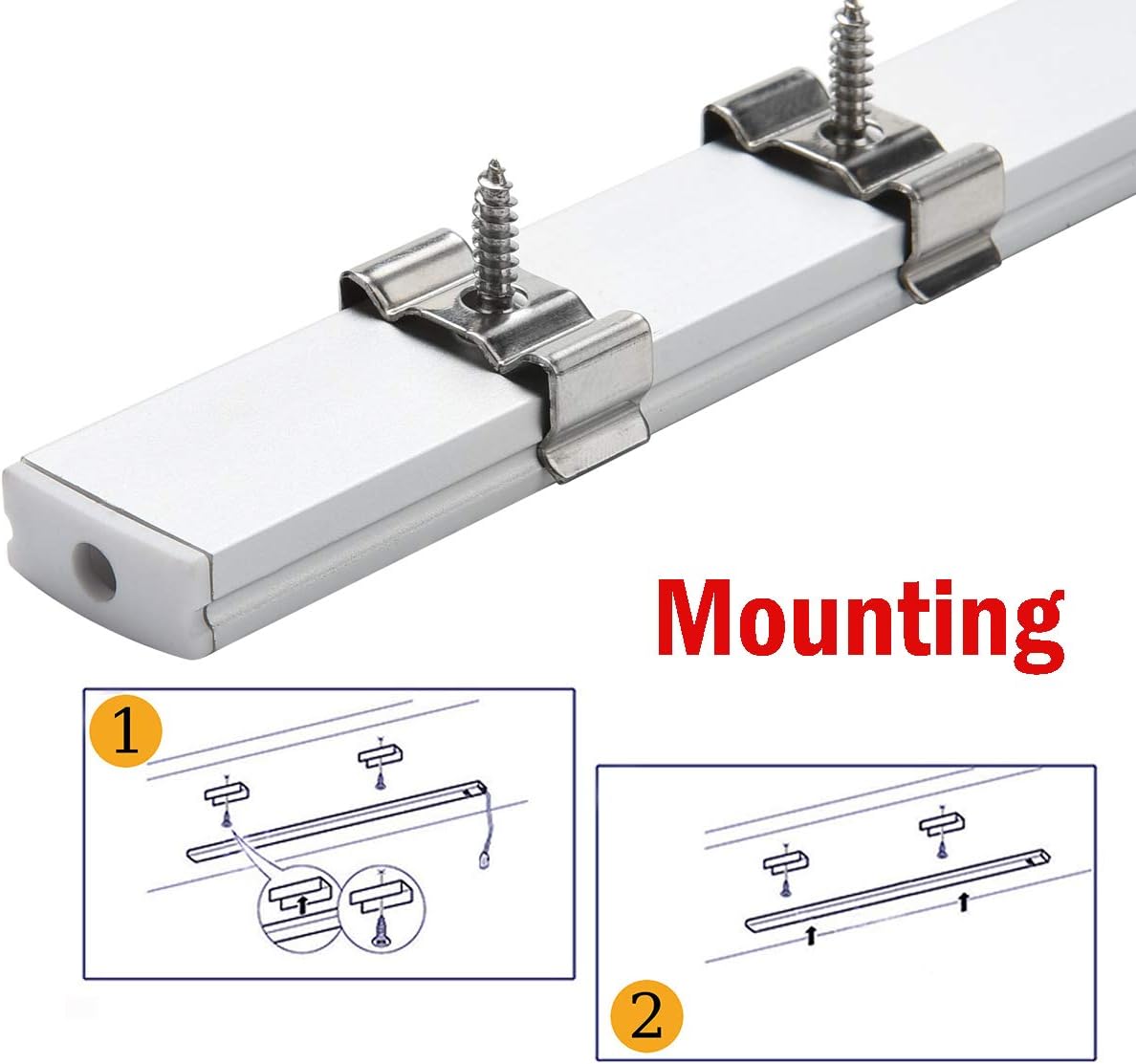20Pack LED Aluminum Channel with Cover and Mounting Accessories Y40720
