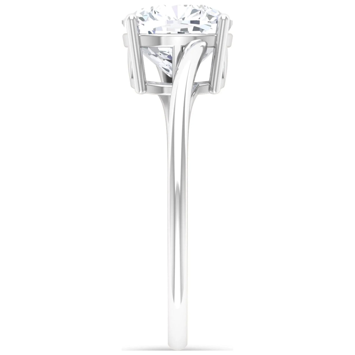 Cushion Cut Moissanite Solitaire Engagement Ring - 8 mm, 925 Sterling Silver, US 4.00 S3675
