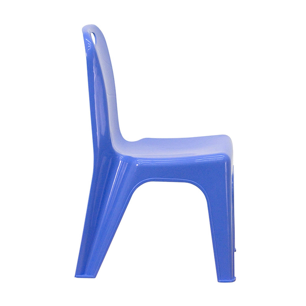 Blue Plastic Stackable School Chair with Carrying Handle, 2 Pack W722