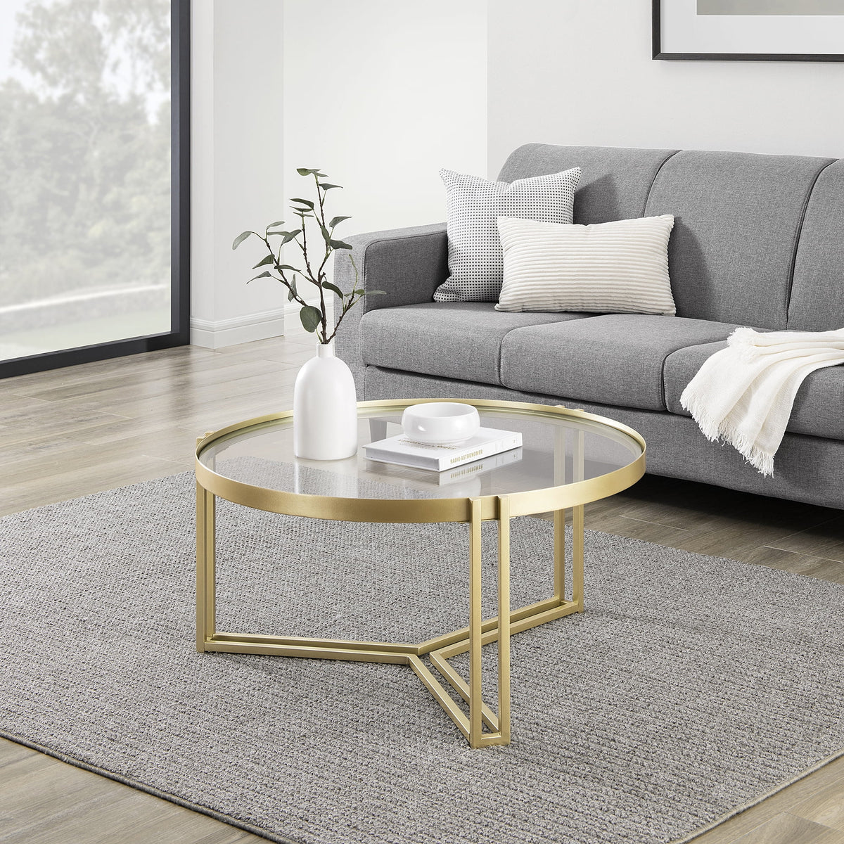 Round Glass Coffee Table I5463