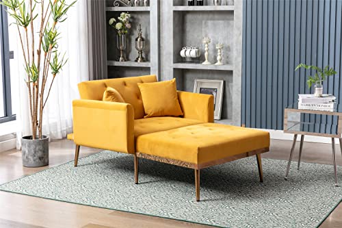 Beige Velvet Chaise Lounge Chair with Pillows E159366