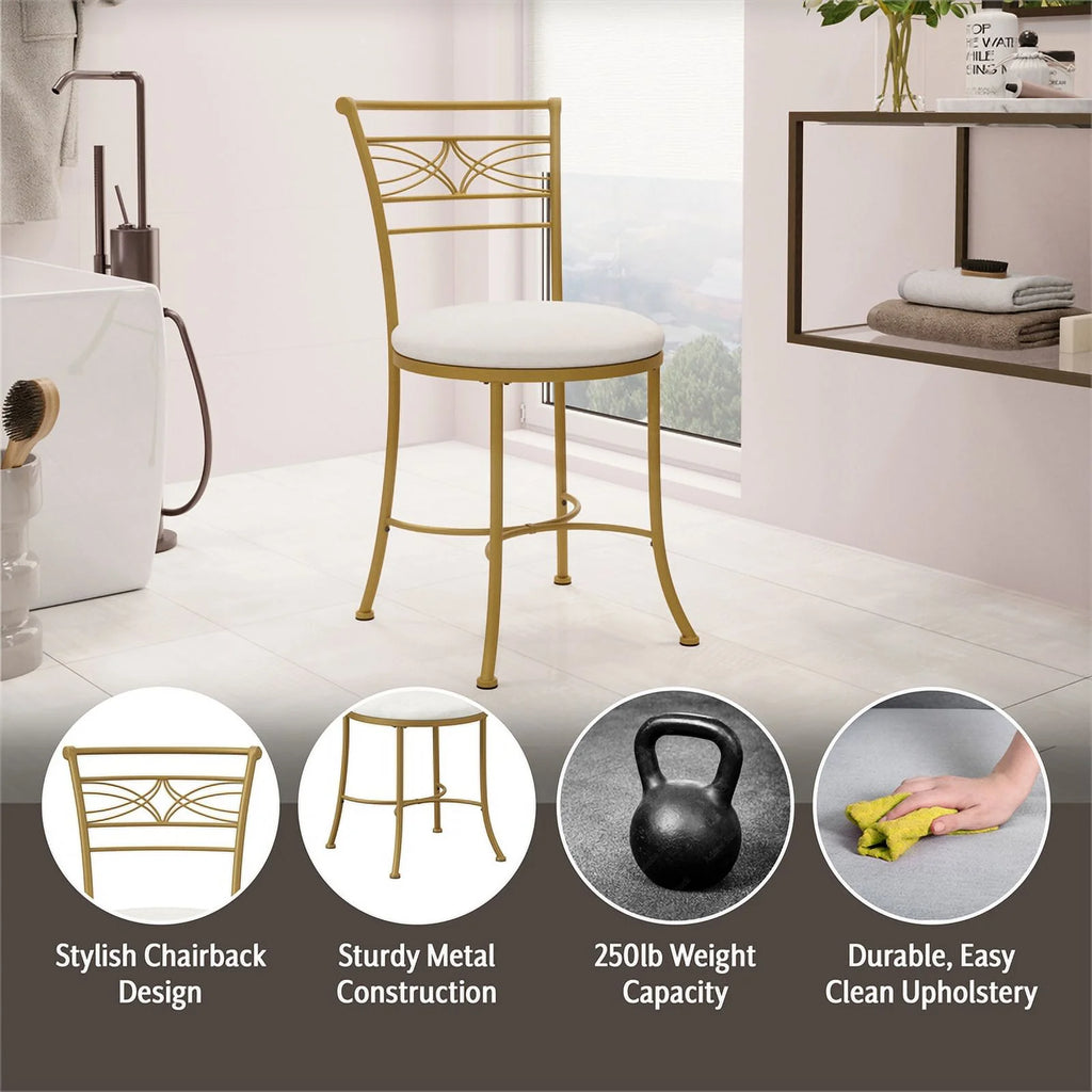 Gold Metal Vanity Stool E431033