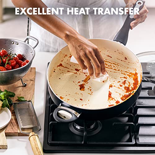 Turquoise 5QT Ceramic Nonstick Saute Pan with Lid O18194