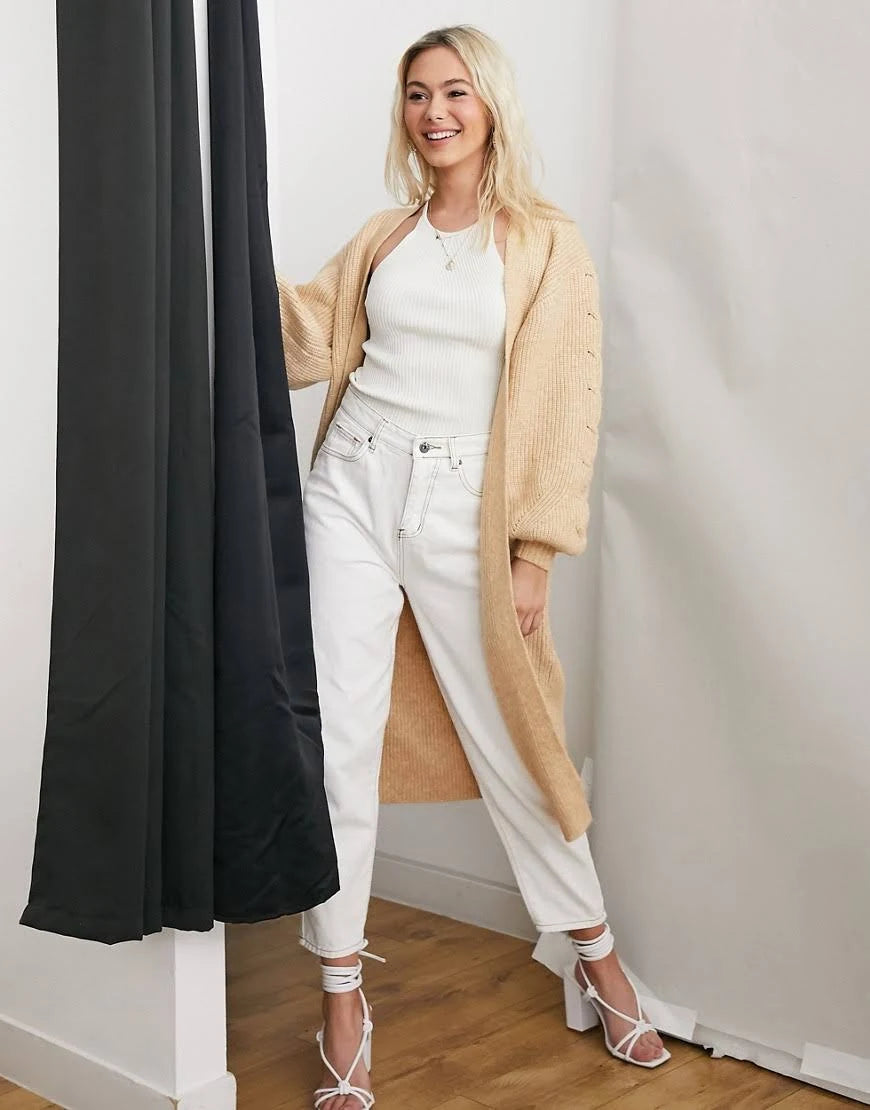 Neutral Maxi Cardigan Q2786