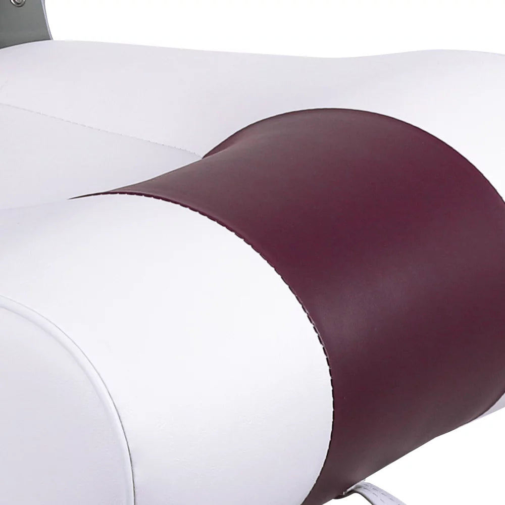White/Burgundy/Navy High Back Folding Boat Seat B302