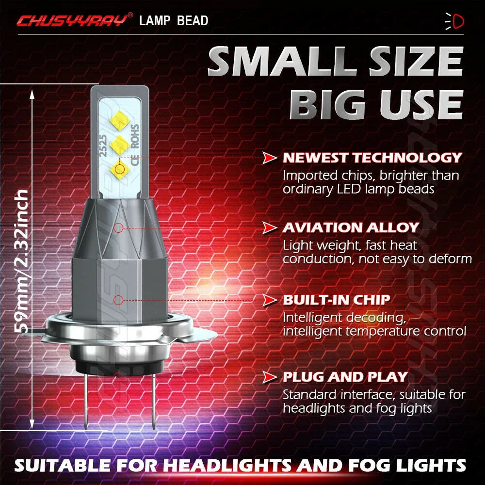 6x LED Headlights Hi/Low Beam Fog Light Bulbs 6000K V9769