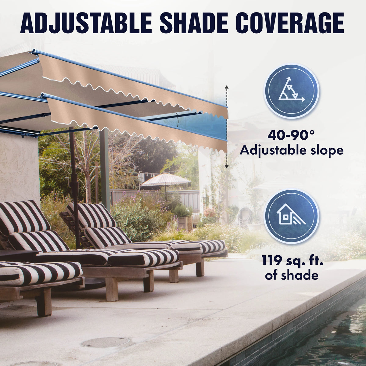 13' x 10' Retractable Patio Awning Canopy I625412