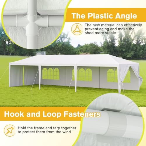 10'x30' Heavy Duty White Waterproof Outdoor Canopy S1087