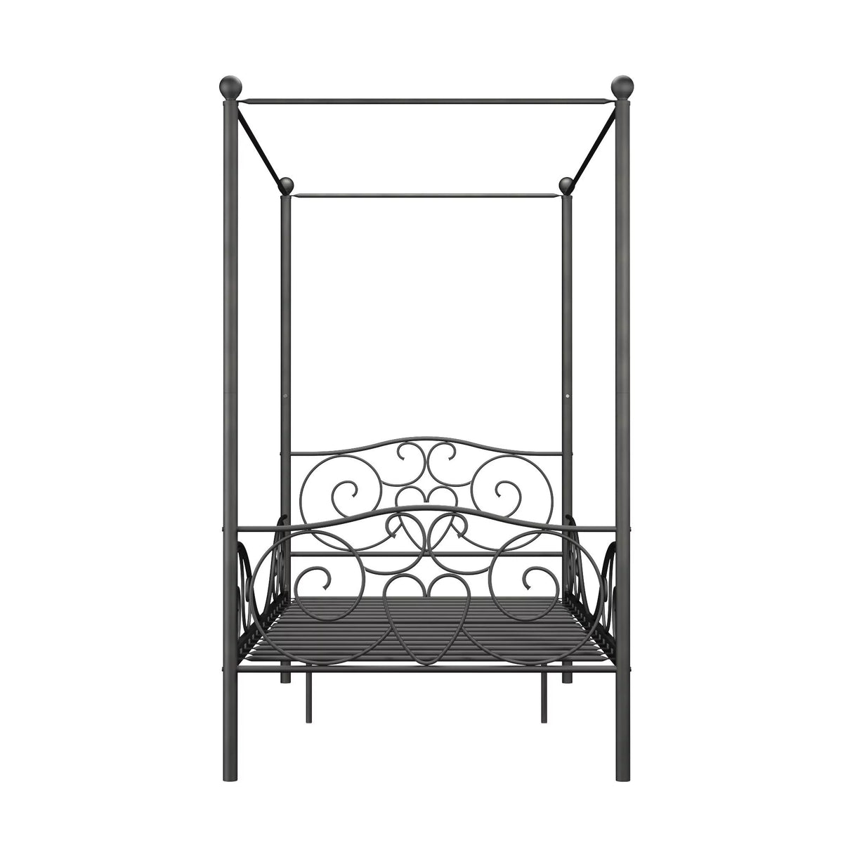 Pink Twin Metal Canopy Bed O422