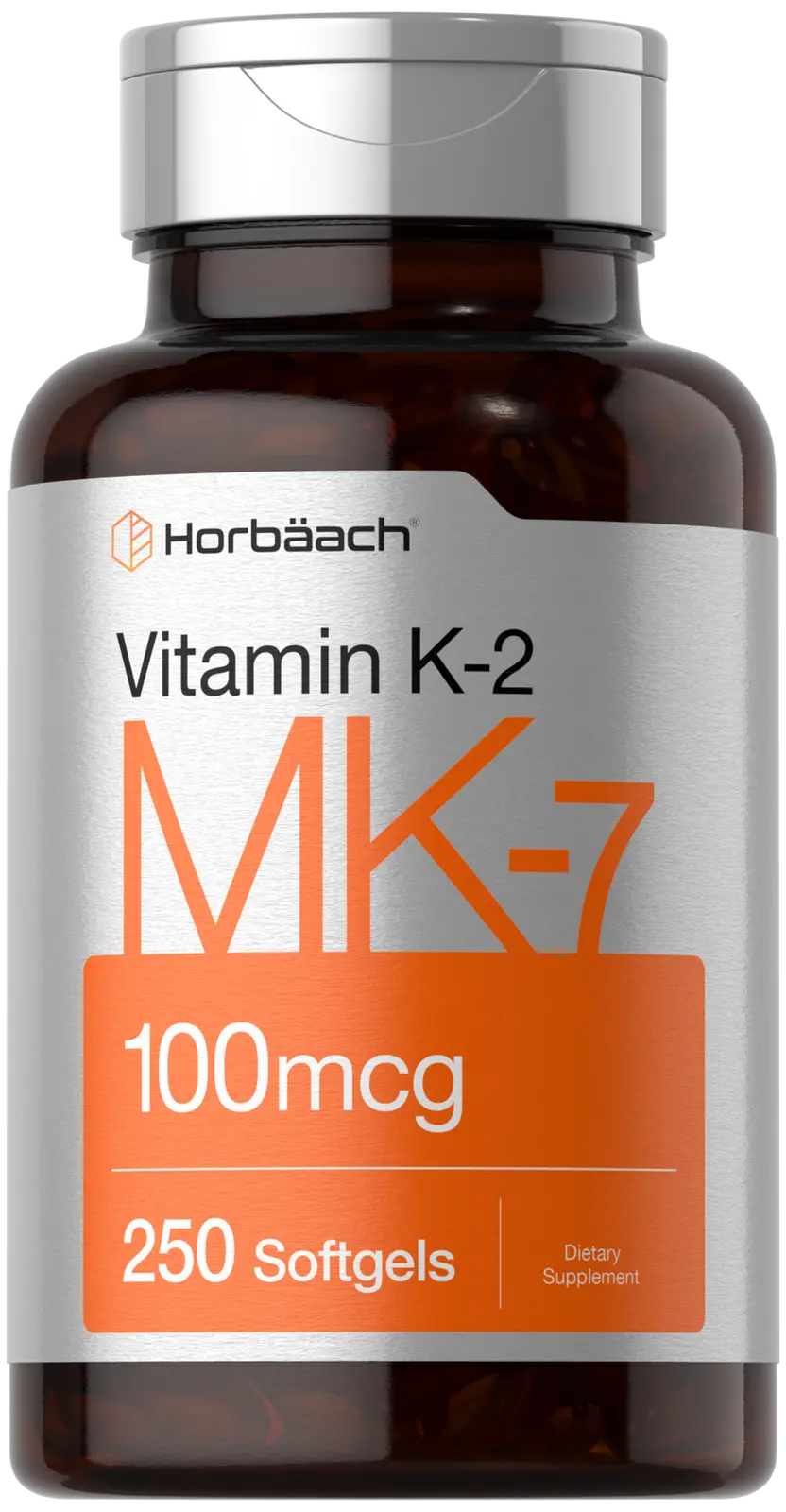 Vitamin K2 MK7 100mcg 250 Softgels Non-GMO Gluten Free W58844