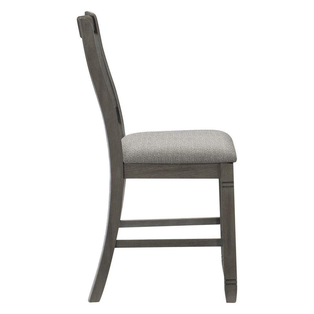 Antique Gray Counter Height Wooden Chairs 2Pc Set M897