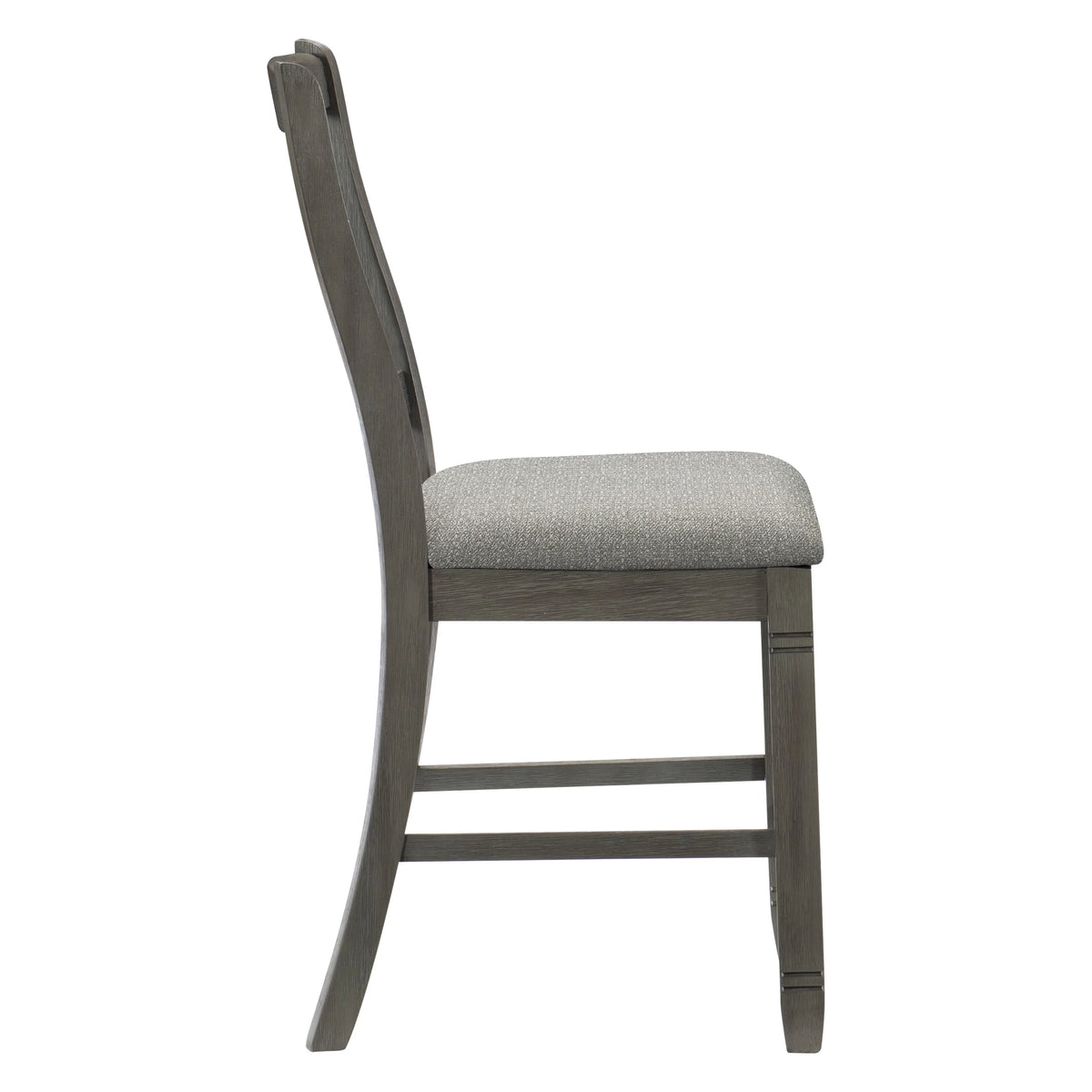 Antique Gray Counter Height Wooden Chairs 2Pc Set M897