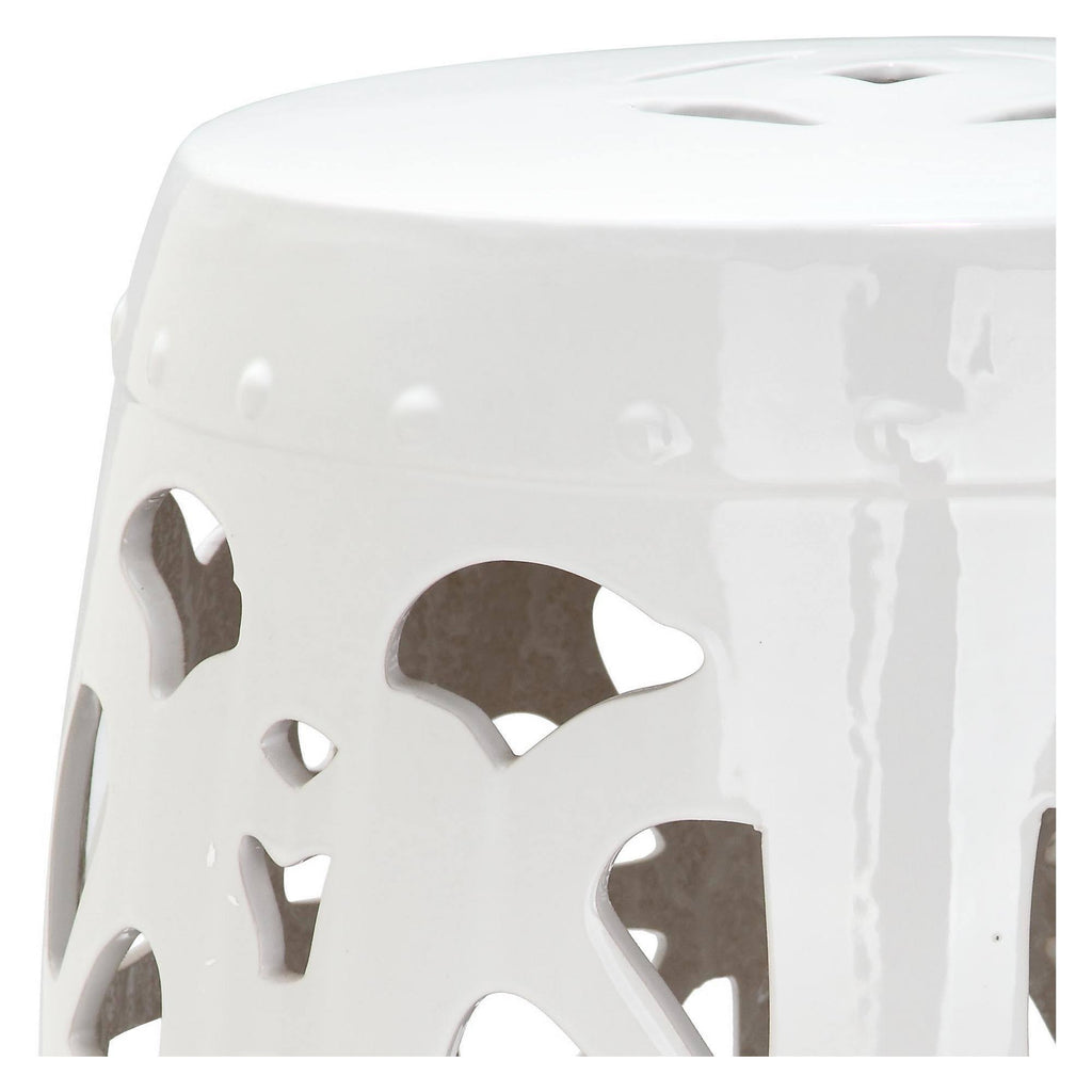 Antique White Garden Stool K841