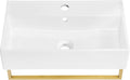 22" Wall-Mount Bathroom Sink with Brushed Gold Towel Bar C394