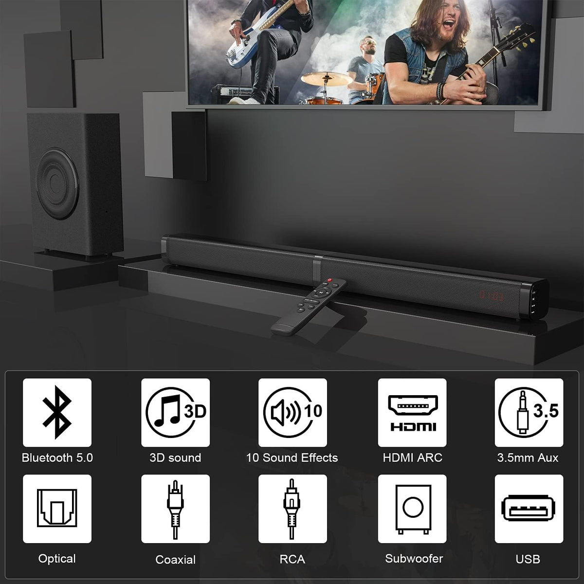 Sound Bars for TV with Subwoofer, 2.1 Channel W39222