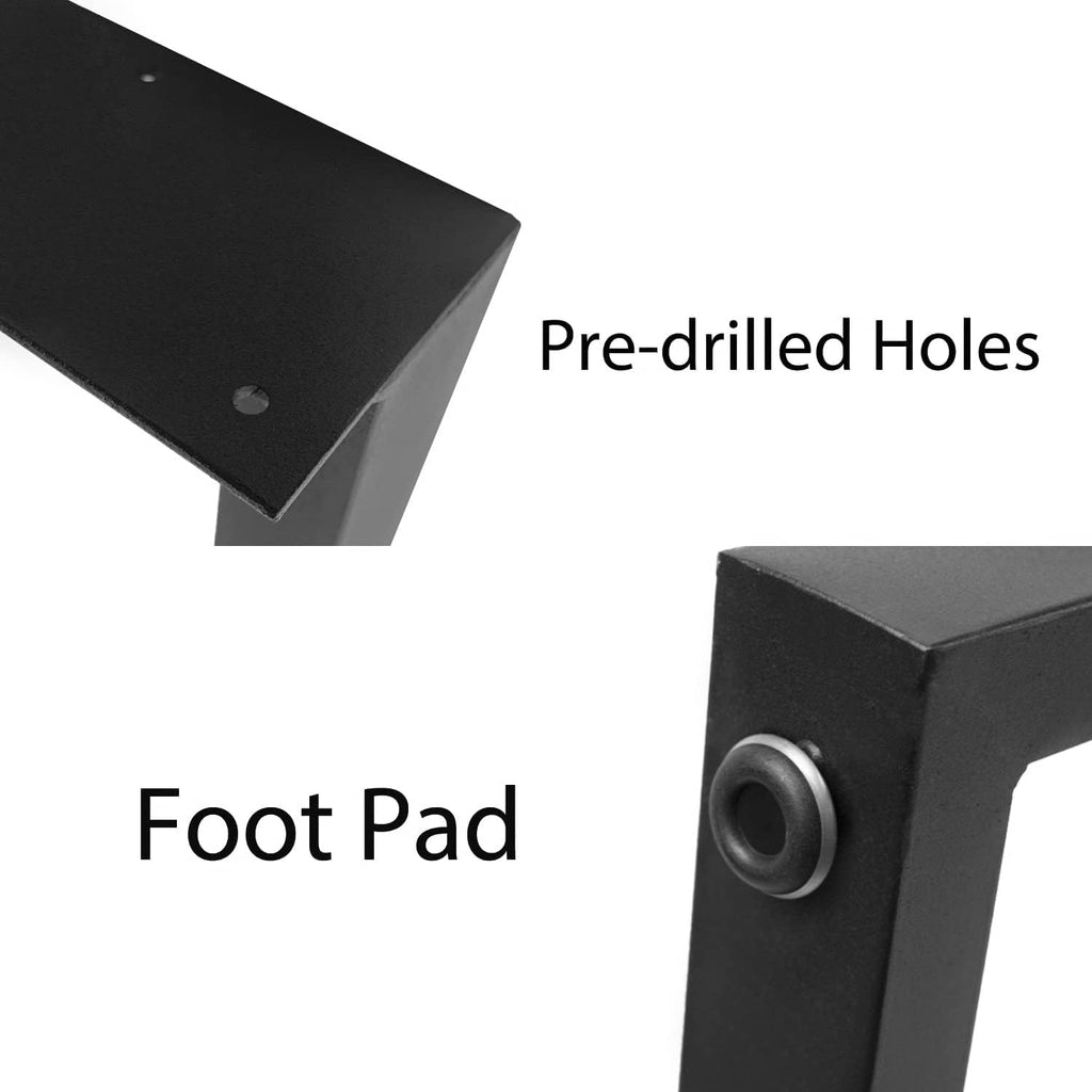 28'' Height 17.7'' Wide Black Metal Table Legs 2 PCS J15025