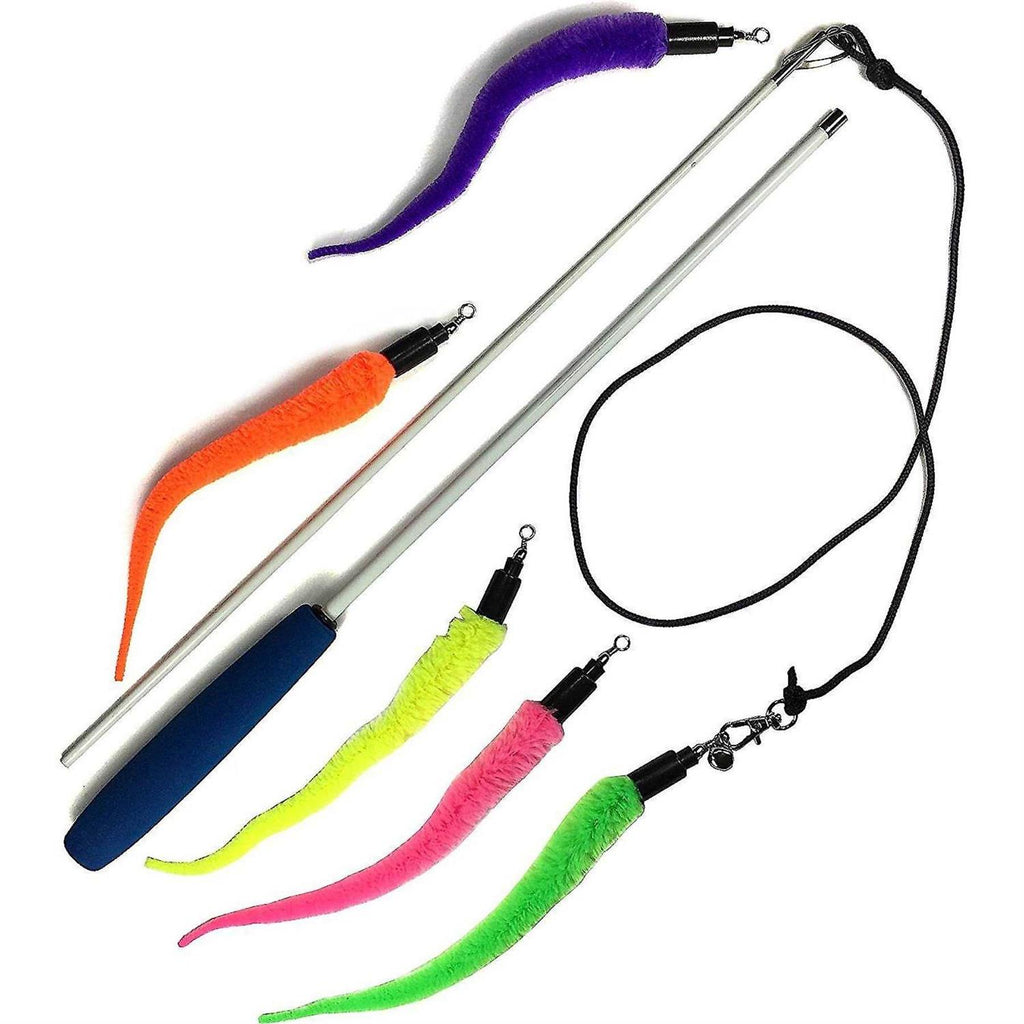 Cat Wand Toy 5-Piece Worm Teaser V83757