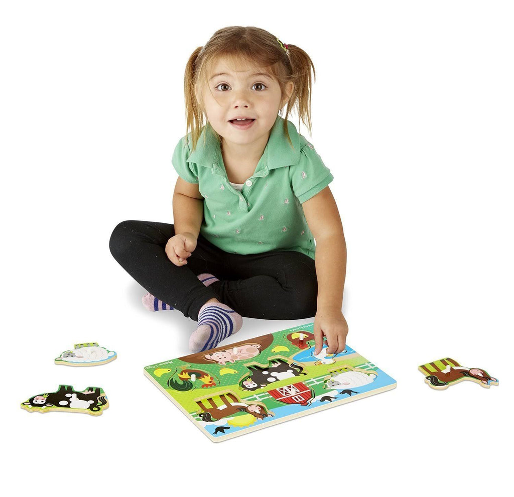 Wooden Peg Puzzle Farm Animals S844