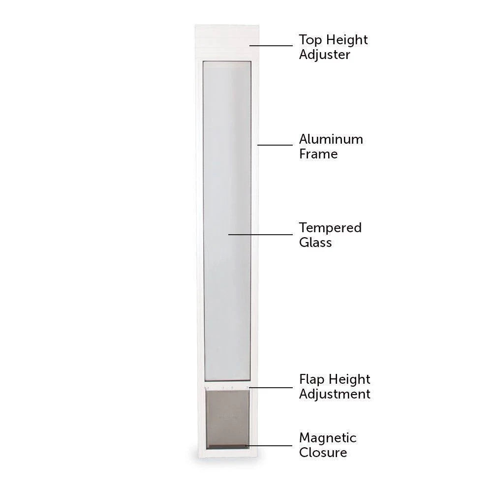 White Aluminum Frame Sliding Glass Pet Door Panel O213
