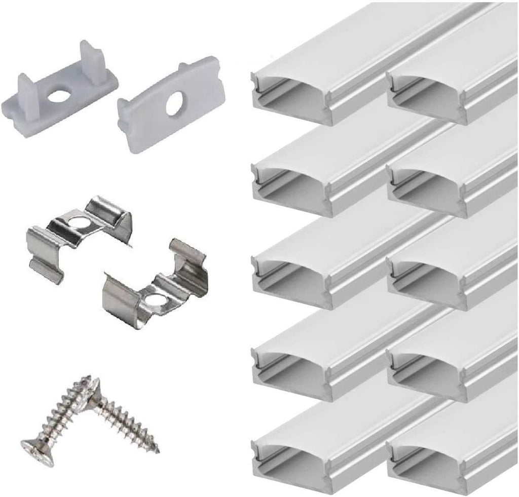 20Pack LED Aluminum Channel with Cover and Mounting Accessories Y40720