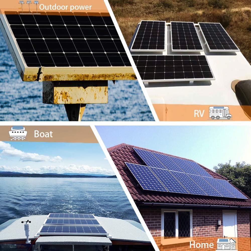 100W 12V Monocrystalline Solar Panel Kit with Charge Controller T254178