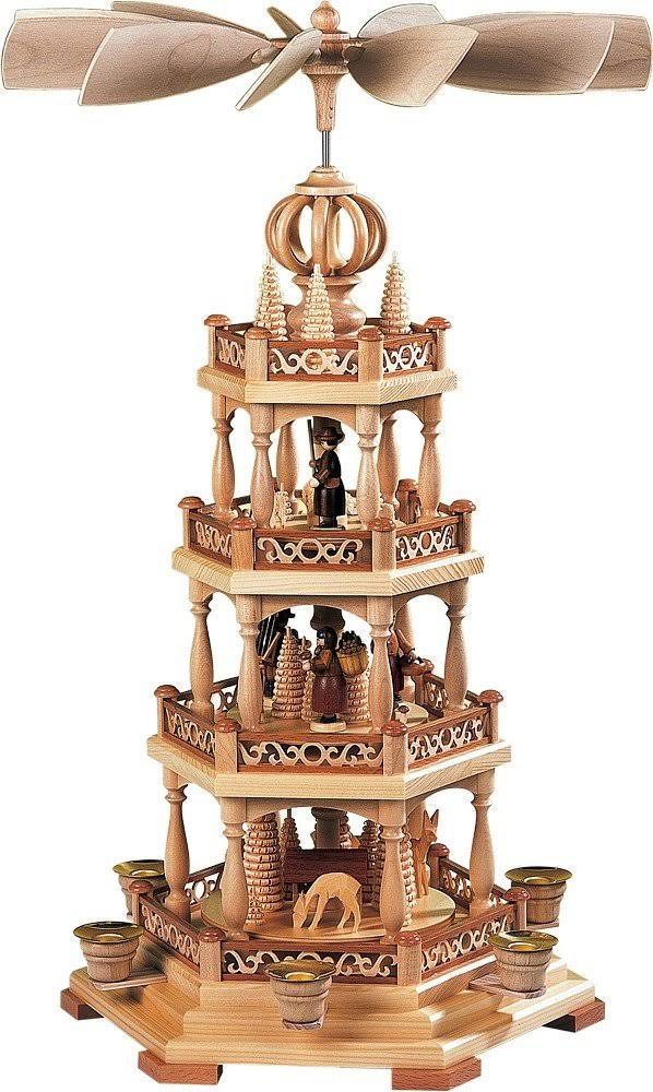 Natural 3-tier Christmas Pyramid, Height 58 cm L398