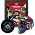 Florida Panthers Ultimate Fan Collectibles Bundle - Includes Team Impact 15x22 x 17x22 Frame Mini Goalie Mask and Official Game - Megean R506722