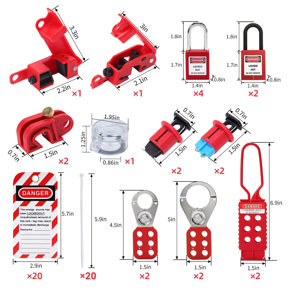 Lockout Tagout Kit with 69 Component M246274