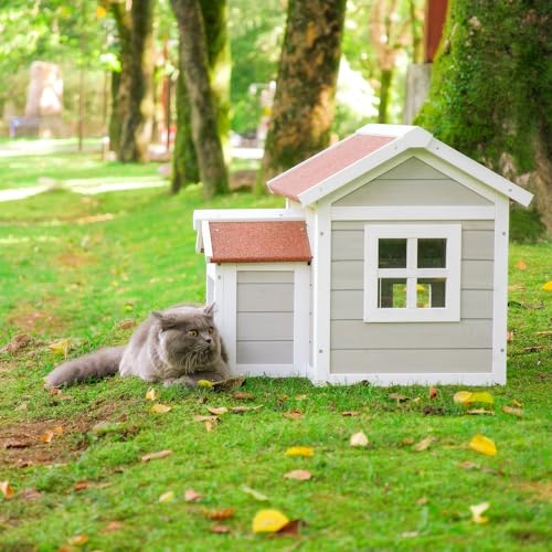 Weatherproof Outdoor Cat House Y449