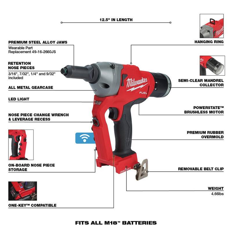 18-Volt Lithium-Ion Cordless Rivet Tool Y4015