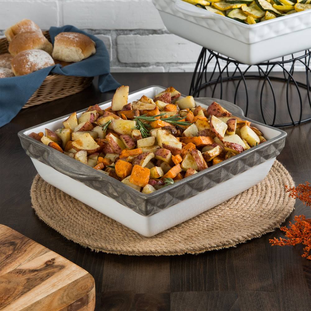 Black Truffle Band Square China Casserole Dish A94106