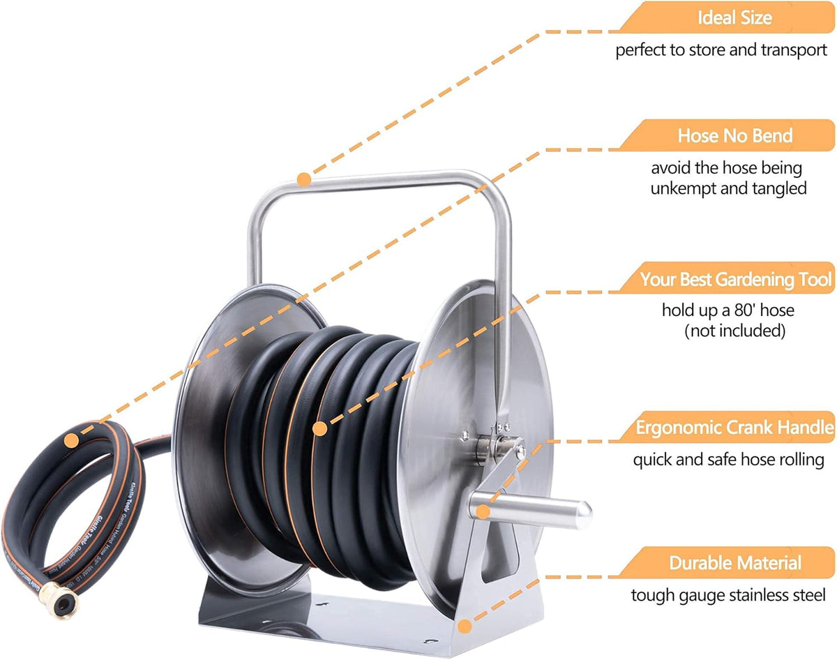 Stainless Steel Hose Reel with Crank I503621