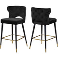 Black Velvet Bar Stool Set of 2 G329