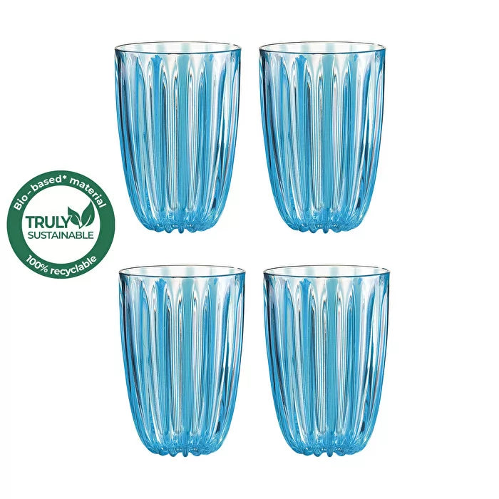 Set of 4 Blue Glasses K842