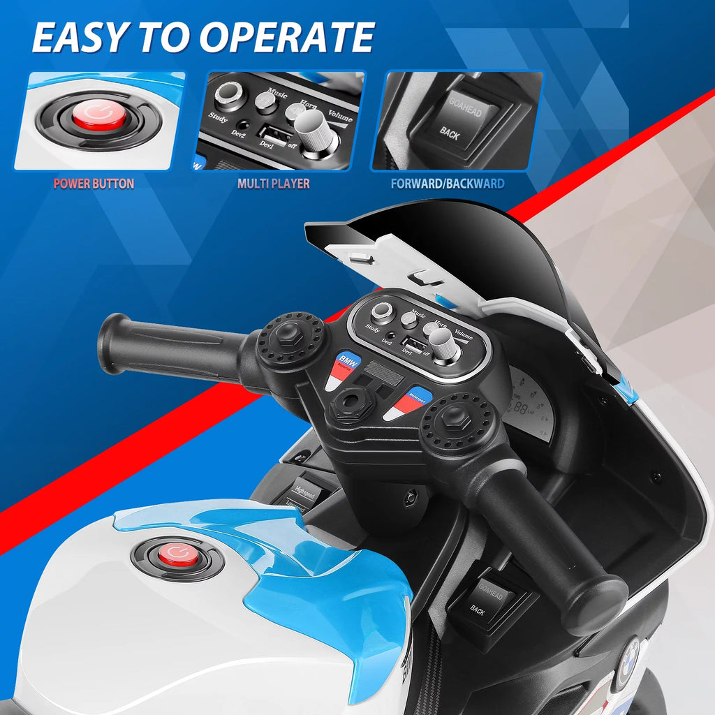 12V White 3 Wheels Kids Ride on Motorcycle A614