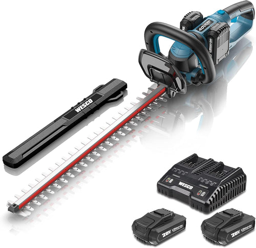 20V Cordless Hedge Trimmer, 20-Inch Dual Action Blade, 2.0Ah Li-ion Battery and Charger Included P981