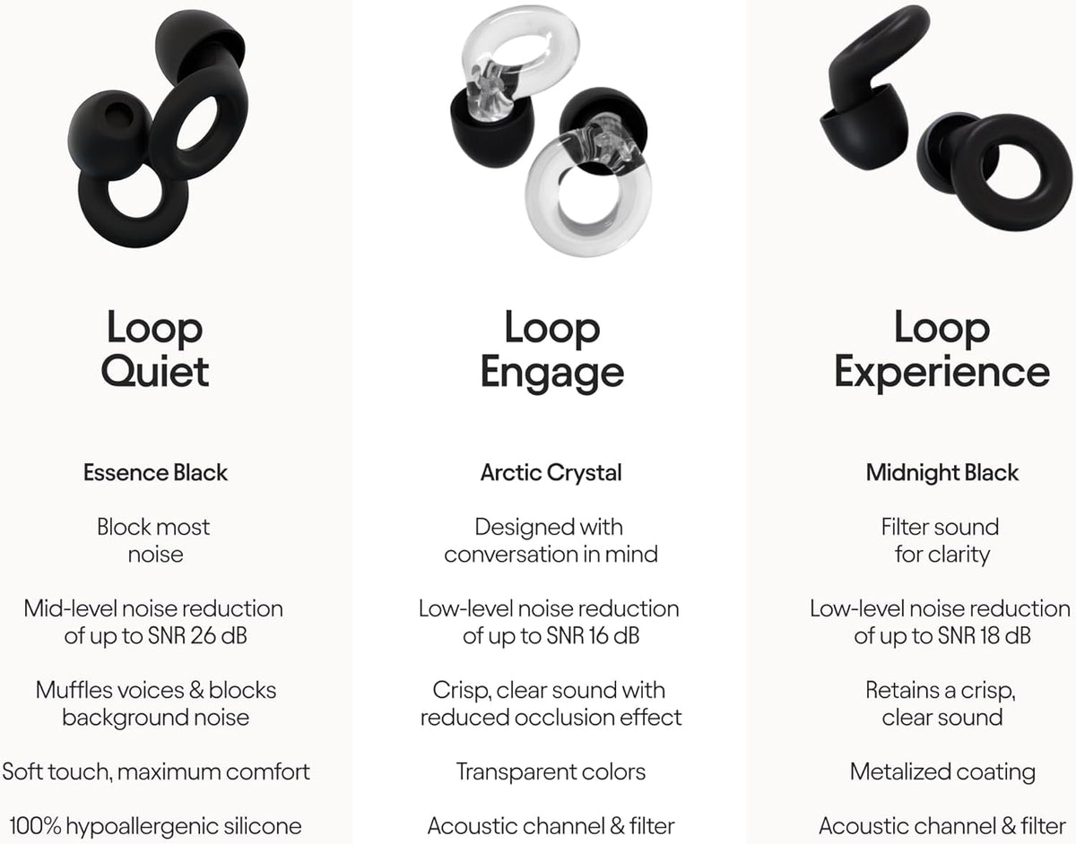 Loop Earplugs Ultimate Bundle (3-Pack) – Loop Quiet + Loop Experience + Loop Engage + Mute + Carry Case Q224403
