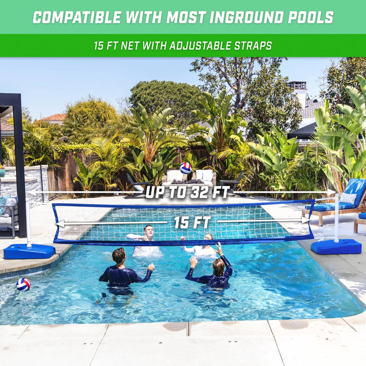 2-in-1 Pool Basketball & Volleyball Game Set T25699