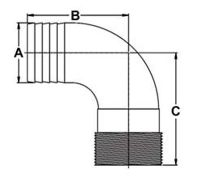 Bronze Pipe to Hose Elbow Adapter 90 Degrees V7577