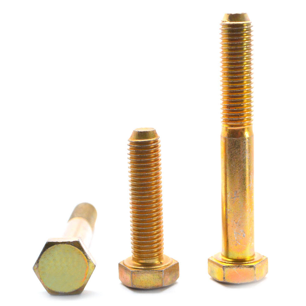 3/4x22-10 x 7 1/2x22 Grade 5 Hex Cap Screw Medium Carbon Steel Yellow Zinc Plated B405