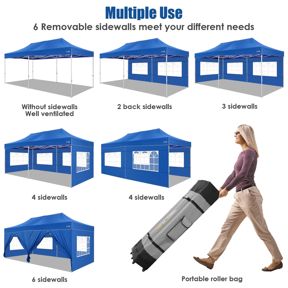 10x20 Pop Up Canopy Tent with Roller Bag O26451