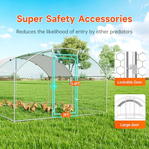 Large Metal Chicken Coop with Anti-UV Cover N78256